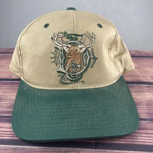John Deere Embroidered Logo Khaki And Green Adjustable Snapback Hat